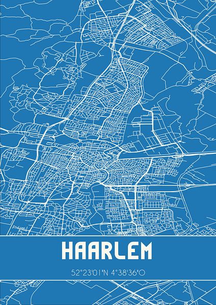Blueprint | Map | Haarlem (North Holland) by MyCityPoster