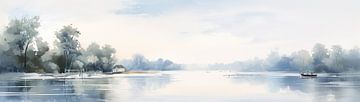 Morning on the Water | Landscape Artwork sur Peinture Abstraite