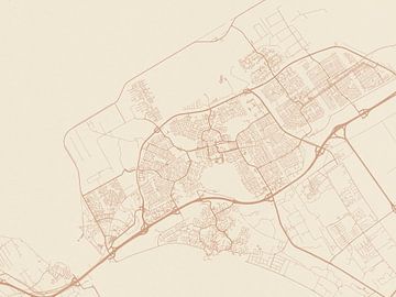 Kaart van Almere in Terracotta van Map Art Studio