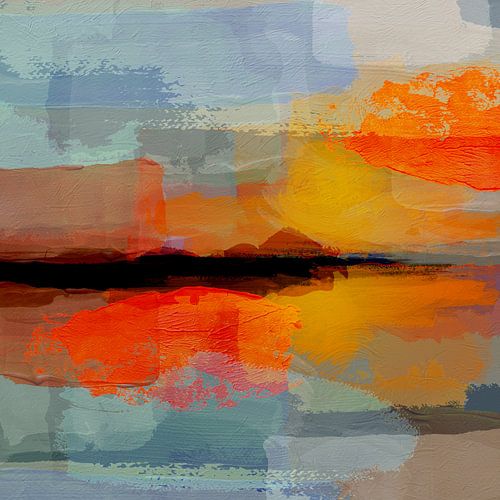 Landscape with sunset