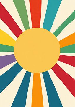 Zon Mid-Century Kleurrijk Minimal van Niklas Maximilian