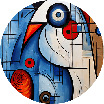 Vogel Modern Abstract van Blikvanger Schilderijen