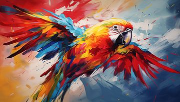 Abstrakter Papagei buntes Panorama von The Xclusive Art