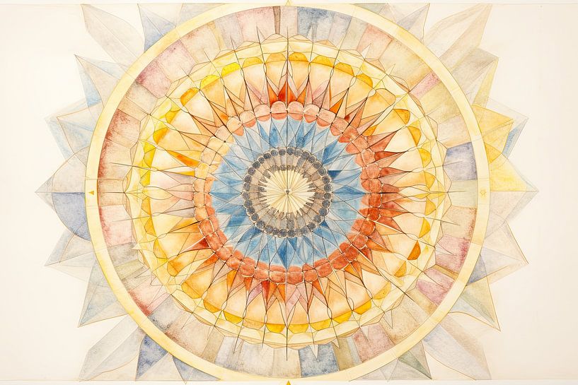 Pastelkleuren van Abstract Schilderij