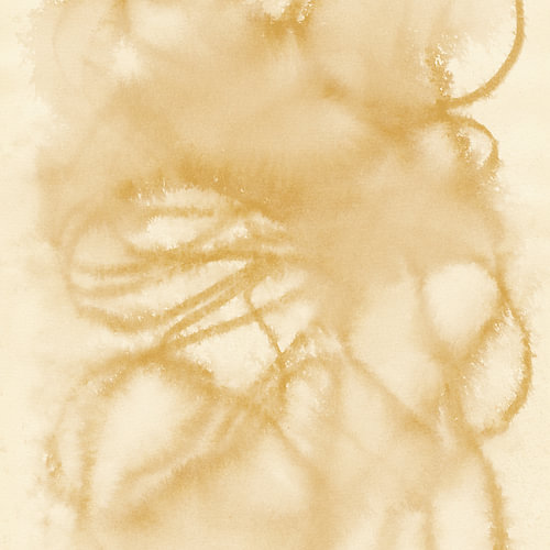 Abstract watercolor lines in yellow ochre on white