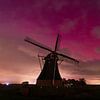 Noorderlicht bij de molen-3 van Arjan Bijleveld