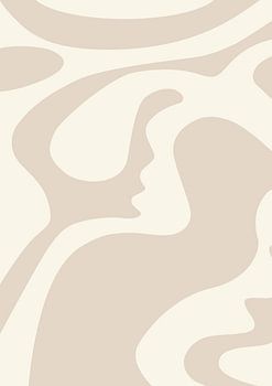 Grafische kunst Peace – Beige 2.0 – Muur galerie - Japandi – Abstract