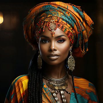 Portret Afrikaanse Vrouw van Lisanne Elzinga