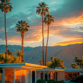 Golden sunset in Palm Springs by Philippe HUGONNARD