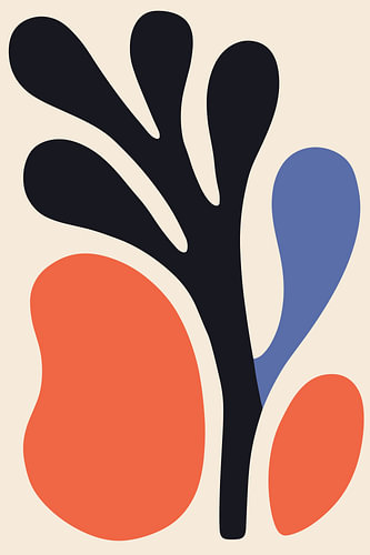 Verzweigte Formen | Minimalistisches abstraktes Poster