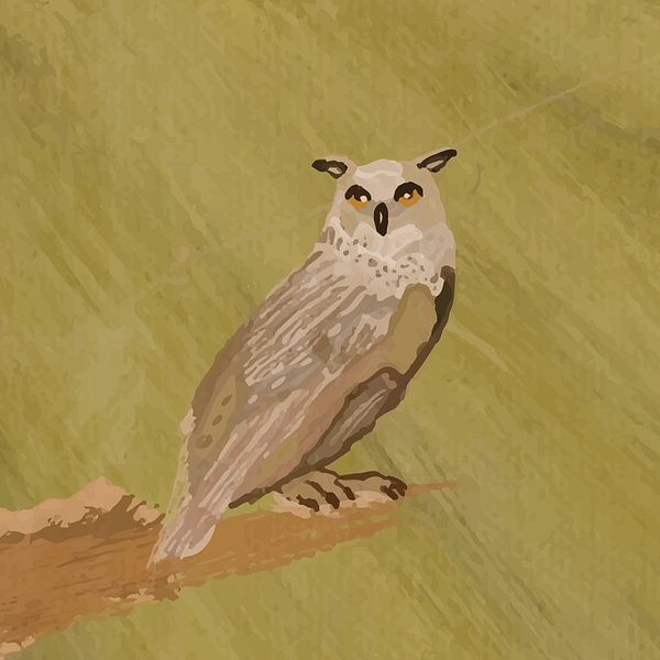 Eule auf Ast von Kirtah Designs