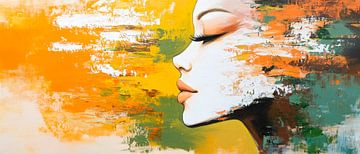 Dreamlike portrait silhouette in flash of colour by Poster Art Shop