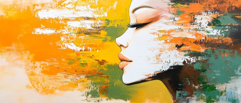 Silhouette de portrait de rêve en flash couleur par Poster Art Shop