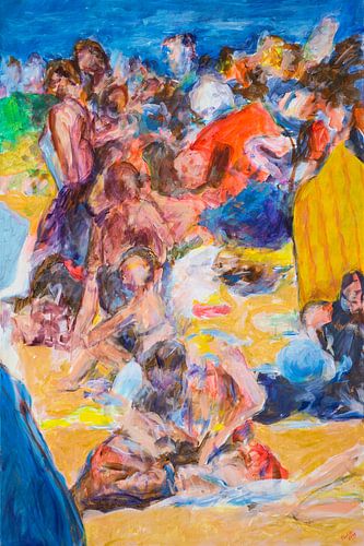 Strand met badgasten 1