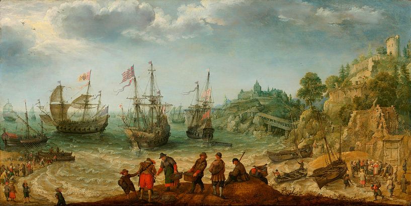 Schiffe vor einer Felsenküste, Adam Willaerts von Meisterhafte Meister