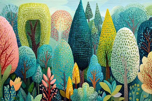 Bomen Kleuren | Whimsical Forest Dreamscape