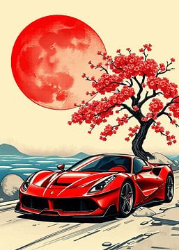 Ferrari Enzo Ukiyo-e by MIROKKU