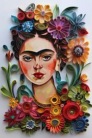 Frida - Exquise œuvre d'art en papier 3D sur Poster Art Shop