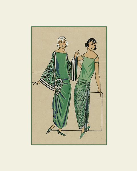 Les dames vertes - Tirage Vintage Art Déco Fashion par NOONY