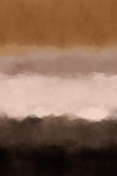 Horizon abstrait en ocre, blanc, brun.