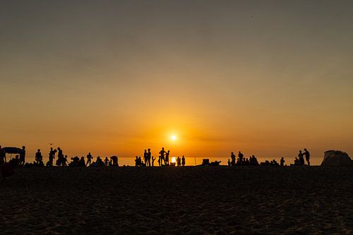 Petten Noord-Holland Zonsondergang op het strand