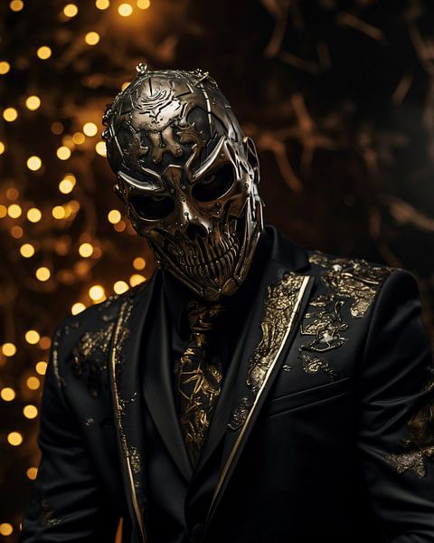 Mann mit Maske von fernlichtsicht