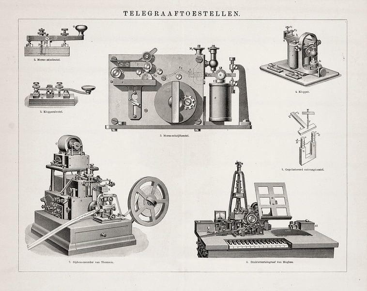 Vintage engraving Telegraph apparatus by Studio Wunderkammer