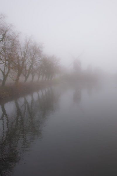 Nebel in der Mühle von Bart Liesenborgs