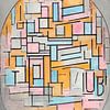 Piet Mondriaan. Compositie in ovaal met kleurvlakken van 1000 Schilderijen