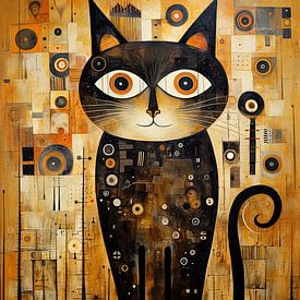 Abstraktes Porträt einer Katze von Bert Nijholt