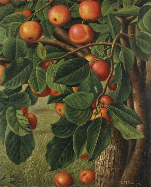 Crab Apples Hanging from a Tree, Levi Wells Prentice by Masterful Masters