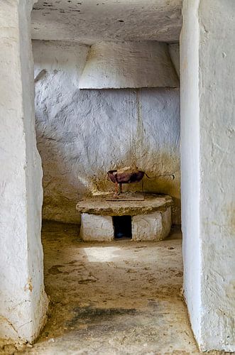 l'Espagne - Intérieur de la vieille maison troglodyte Arguedas