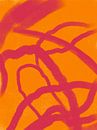 Abstract line pattern in orange and pink by Hella Maas thumbnail