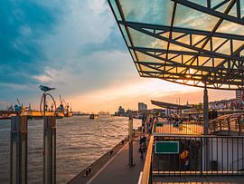 Zonsondergang in Hamburg