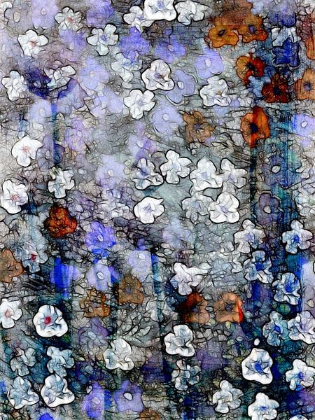 Fleurs dispersées 1 par Claudia Gründler