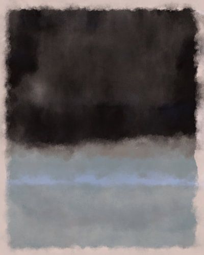 Noir et bleu clair. Peinture en champs de couleurs inspirée de Mark Rothko.