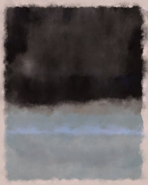 Black, and light blue. Color field painting inspired by Mark Rothko. by Dina Dankers