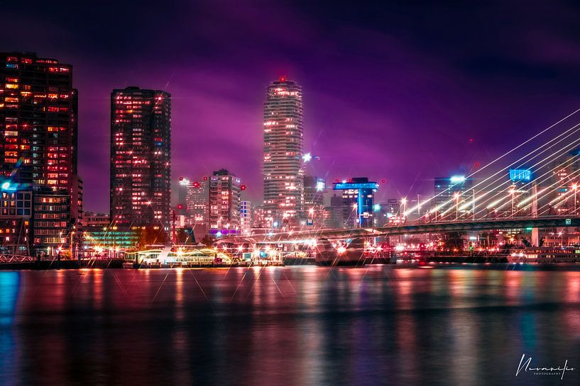 L'horizon de Rotterdam la nuit par Nevanilio Sancho