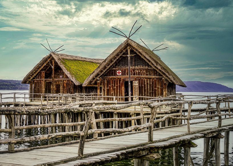 Pile dwellings on Lake Constance by Hans-Bernd Lichtblau