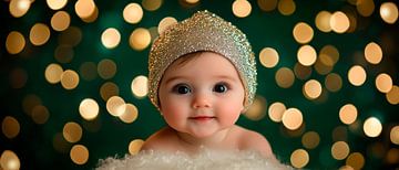 Lachende baby in feeststemming van Poster Art Shop