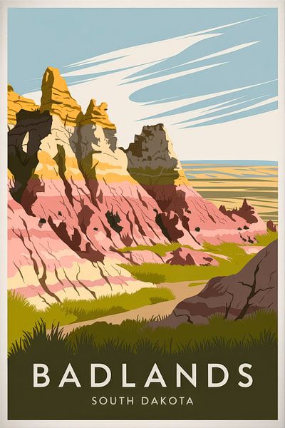 Badlands, South Dakota by Poster Art Shop