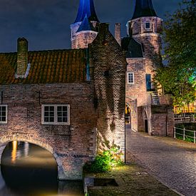 Oostpoort Delft, een foto naar tekening van Anton Pieck van Erik van 't Hof