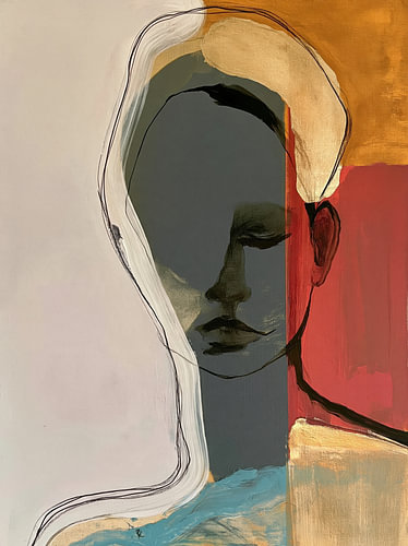 Réflexions abstraites d'un visage