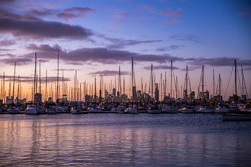 Haven in Port Melbourne in Australië van Mark Thurman