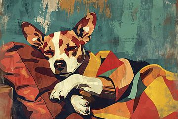 Hondje in kleurrijke deken gehuld van Imperial Art House