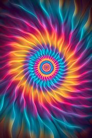 Fleur abstraite psychédélique aux couleurs tourbillonnantes sur Art & Soul Creations