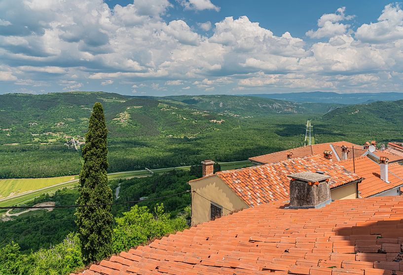 Vue de Motovun, Istrie, Croatie par Jeroen de Jongh Photographie