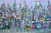 Skyline city vieuw van Kunstenares Mir Mirthe Kolkman van der Klip thumbnail