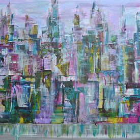 Skyline city vieuw van Kunstenares Mir Mirthe Kolkman van der Klip