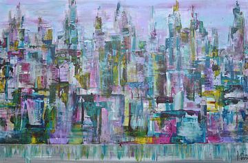 Skyline city vieuw van Kunstenares Mir Mirthe Kolkman van der Klip